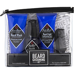 Jack Black by Jack Black Beard Grooming Kit: Beard Wash 1.5 OZ + Beard Lube Conditioning Shave 1.5 OZ + Beard Oil 1 OZ + Beard Comb-4 pcs for MEN