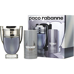 Invictus by Paco Rabanne EDT SPRAY 3.4 OZ &amp; DEODORANT STICK ALCOHOL FREE 2.5 OZ (TRAVEL OFFER) for MEN