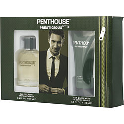 Penthouse Prestigious by Penthouse EDT SPRAY 3.4 OZ & HAIR & BODY WASH 5 OZ for MEN