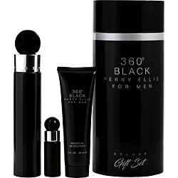 Perry Ellis 360 Black by Perry Ellis EDT SPRAY 3.4 OZ & SHOWER GEL 3 OZ & EDT SPRAY 0.25 OZ MINI for MEN Perry Ellis 360 Black by Perry Ellis EDT SPRAY 3.4 OZ & SHOWER GEL 3 OZ & EDT SPRAY 0.25 OZ MINI for MEN