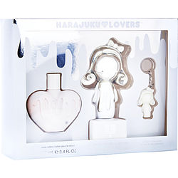 Harajuku Lovers Pop Electric Love by Gwen Stefani EAU DE PARFUM SPRAY 1.7 OZ & BODY LOTION 3.4 OZ & KEY CHAIN for WOMEN
