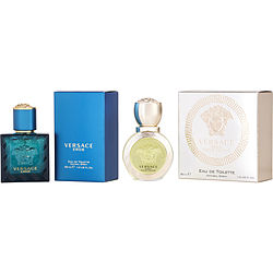 Versace Variety by Gianni Versace 2 PIECE UNISEX VARIETY WITH VERSACE EROS POUR FEMME & VERSACE EROS POUR HOMME AND BOTH ARE EDT SPRAY 1 OZ for UNISEX