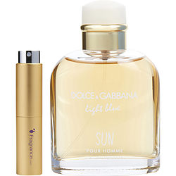 D & G Light Blue Sun by Dolce & Gabbana EDT SPRAY 0.27 OZ (TRAVEL SPRAY) for MEN