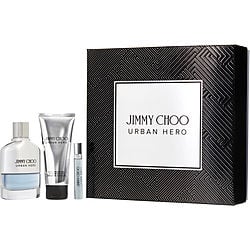 Jimmy Choo Urban Hero by Jimmy Choo EAU DE PARFUM SPRAY 3.3 OZ & AFTERSHAVE BALM 3.4 OZ & EAU DE PARFUM SPRAY 0.25 OZ for MEN