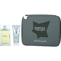 Lolita Lempicka Green Lover by Lolita Lempicka EDT SPRAY 3.4 OZ & AFTERSHAVE GEL 2.5 OZ & TOILETRY BAG for MEN