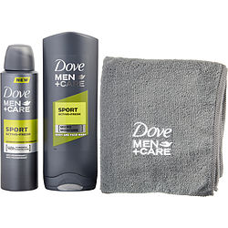 Dove by Dove Men Care Deodorant Anti Perspirant Spray 5OZ + Body Wash 8.45OZ + Towel for MEN