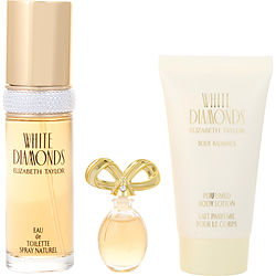 White Diamonds by Elizabeth Taylor EDT SPRAY 1 OZ & BODY LOTION 1.7 OZ & PARFUM 0.12 OZ MINI for WOMEN White Diamonds by Elizabeth Taylor EDT SPRAY 1 OZ & BODY LOTION 1.7 OZ & PARFUM 0.12 OZ MINI for WOMEN