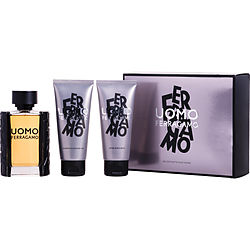 Salvatore Ferragamo Uomo by Salvatore Ferragamo EDT SPRAY 3.4 OZ &amp; AFTERSHAVE BALM 3.4 OZ &amp; SHOWER GEL 3.4 OZ for MEN