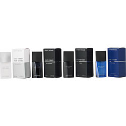 L'eau D'issey Variety by Issey Miyake 4 PIECE MEN MINI VARIETY WITH L'EAU D'ISSEY & L'EAU D'ISSEY POUR HOMME EDT & NUIT D'ISSEY EDT & NUIT D'ISSEY EAU PARFUM & NUIT D'ISSEY BLEU ASTRAL AND ALL ARE 0.25 OZ for MEN