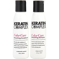 Keratin Complex by Keratin Complex KERATIN COLOR CARE SMOOTHING SHAMPOO & CONDITIONER DUO 3 OZ x 2 (NEW WHITE PACKAGING) for UNISEX