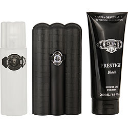 Cuba Prestige Black by Cuba EDT SPRAY 3 OZ & AFTERSHAVE SPRAY 3.3 OZ & SHOWER GEL 6.6 OZ for MEN