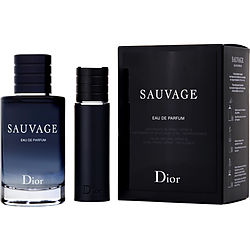 Dior Sauvage by Christian Dior EAU DE PARFUM SPRAY 3.4 OZ & EAU DE PARFUM REFILLABLE SPRAY 0.33 OZ MINI for MEN