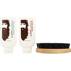 Billy Jealousy by Billy Jealousy BEARD ENVY REFINE THE RUGGED SET: BEARD WASH 3 OZ & BEARD CONTROL 3 OZ & EXTRA-FIRM BOAR BRISTLE BRUSH for MEN