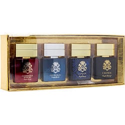 English Laundry Variety by English Laundry 4 PIECE MENS VARIETY WITH LONDON & CROWN & OXFORD BLUE & CAMBRIDGE KNIGHT AND ALL ARE EDP SPRAY 0.68 OZ for MEN
