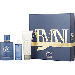 Acqua Di Gio Profondo by Giorgio Armani EAU DE PARFUM SPRAY 2.5 OZ & SHOWER GEL 2.5 OZ & EAU DE PARFUM SPRAY 0.5 OZ for MEN