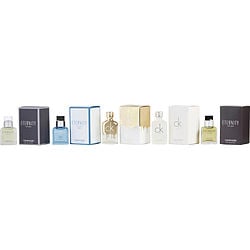 Calvin Klein Variety by Calvin Klein 5 PIECE MENS MINI VARIETY WITH ETERNITY ( EDP) & ETERNITY (EDT) & CK ONE & CK ONE GOLD & ETERNITY AIR AND ALL ARE 0.33 OZ MINIS for MEN