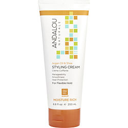 سعر ومواصفات Andalou Naturals by Andalou Naturals ARGAN OIL & SHEA MOISTURE RICH STYLING CREAM 6.8 OZ for UNISEX من متجر FragranceNet.com