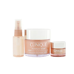 Clinique by Clinique Moisture Surge Set: Moisture Surge 100H 125ml+ All About Eyes 15ml+ Moisture Surge Face Spray Thirsty Skin Relief 30ml -3pcs for WOMEN