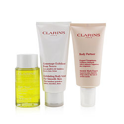 Clarins by Clarins A Beautiful Pregnancy Set: Body Partner 175ml+ Exfoliating Body Scrub 200ml+ Body Treatment Oil-Tonic 100ml -3pcs for WOMEN