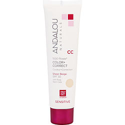Andalou Naturals by Andalou Naturals 1000 Roses CC Color + Correct SPF 30 - Sheer Beige-60ml/2OZ for WOMEN