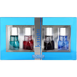 Kanon Variety by Scannon 4 PIECE VARIETY WITH ACQUA SPORT & RED SPORT & BLUE SPORT & BLACK SPORT & ALL ARE EDT SPRAY 0.5 OZ for MEN