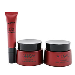 Ahava by Ahava The Power of Love Apple Of My Eye Set: Deep Wrinkle Cream 50ml+ Deep Wrinkle Mask 50ml+ Lip Wrinkle Treatment 15ml+ Bag -3pcs+1bag for WOMEN