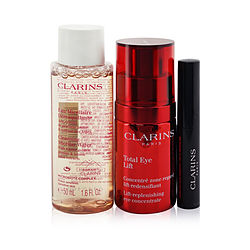Clarins by Clarins Total Eye Routine: Total Eye Lift 15ml+ Cleansing Micellar Water 50ml+ Wonder Perfect Mascara 4D #01 3ml+ Bag -3pcs+1bag for WOMEN