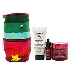 Image of Apivita by Apivita Di-Vine Beauty (Wine Elixir- Night) Gift Set: Renewing Lift Night Cream 50ml+ Face Oil 10ml+ Cleansing Milk 50ml+ Pouch -3pcs+1pouch for WOMEN