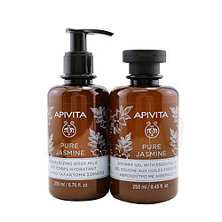 Apivita by Apivita Relaxing Treats Euphoria & Softness Set: Pure Jasmine Shower Gel 250ml+ Pure Jasmine Moisturizing Body Milk 200ml -2pcs for WOMEN