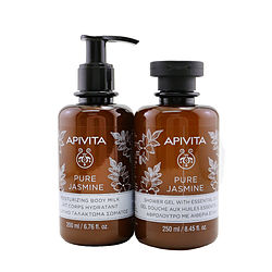 Image of Apivita by Apivita Relaxing Treats Euphoria & Softness Set: Pure Jasmine Shower Gel 250ml+ Pure Jasmine Moisturizing Body Milk 200ml -2pcs for WOMEN