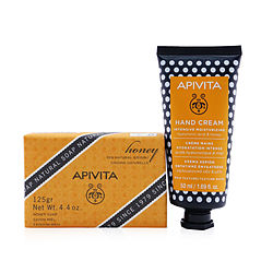 Apivita by Apivita Bee Protective Honey Set: Hand Cream Hyaluronic Acid & Honey 50ml+ Natural Soap Honey 125g -2pcs for WOMEN