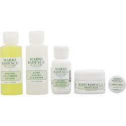 Mario Badescu by Mario Badescu Acne Starter Set: Cleanser 59ml + Lotion 59ml + Moisturizer 29ml + Mask 14g -4pcs for UNISEX