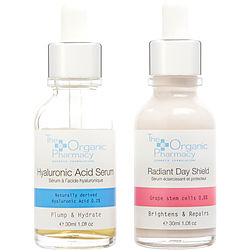 The Organic Pharmacy by The Organic Pharmacy Day Plump & Glow Kit: Radiant Day Shield + Hyaluronic Acid Serum -2pcs for WOMEN