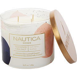 Nautica Teakwood & Sea Salt by Nautica CANDLE 14.5 OZ for UNISEX 431799