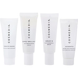 Image of Cosmedix by CosMedix Even Skin Tone 4-Piece Essentials Kit: Purity Clean + Simply Brilliant + Serum 16 + Hydrate+ -4x15ml/0.5OZ for WOMEN