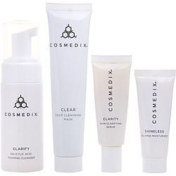 Image of Cosmedix by CosMedix Clarifying & Cleansing 4-Piece Essentials Kit: Clarify 60ml + Clarity 15ml + Clear 30ml + Shineless 15ml -4pcs for WOMEN