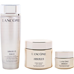 Lancome by Lancome Absolue Trio Set: Regenerating Brightening Soft Cream 60ml + Rose 80 The Brightening & Revitalizing Toning Lotion 150ml + Revitalizing Eye Cream 20ml -3pcs for WOMEN 441505