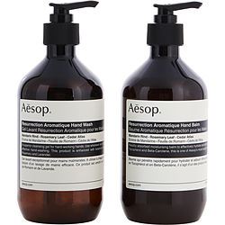 Image of Aesop by Aesop Aromatique Hand Balm Set: Resurrection Aromatique Hand Wash 500ml + Reverence Aromatique Hand Balm 500ml -2pcs for WOMEN