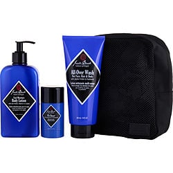 Jack Black by Jack Black Clean & Cool Body Basics Kit: All-Over Wash for Face, Hair & Body 10 OZ + Pit Boss Antiperspirant & Deodorant 2.75 OZ + Cool Moisture Body Lotion 16 OZ +Sustainable Bag-4 pcs for MEN 458629