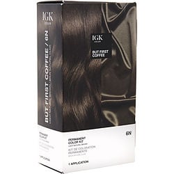 Igk by IGK PERMANENT COLOR KIT - 6N BUT FIRST COFFEE (LIGHT NATURAL BROWN) for UNISEX 459828
