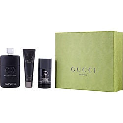 Gucci Guilty Pour Homme by Gucci EAU DE PARFUM SPRAY 3 OZ & DEODORANT STICK 2.5 OZ & SHOWER GEL 1.6 OZ for MEN