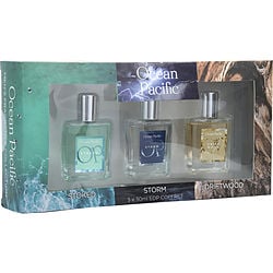 Ocean Pacific Variety by Ocean Pacific 3 PIECE VARIETY SET INCLUDES STOKED & DRIFTWOOD & STORM AND ALL ARE EDP SPRAY 1 OZ for MEN