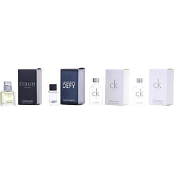 Calvin Klein Variety by Calvin Klein 4 PIECE MENS MINI VARIETY WITH ETERNITY & CK ONE X 2 & CK DEFY AND ALL ARE 0.33 OZ MINI for MEN