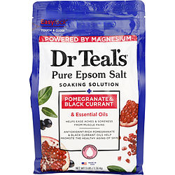 Dr. Teal's by Dr. Teal's Pure Epsom Salt Soaking Solution Pomegranate &amp; Black Currant with Essenial Oils -1.36kg/48OZ for UNISEX