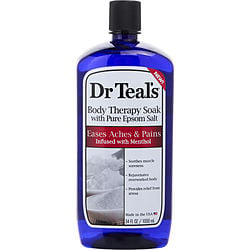 Dr. Teal's by Dr. Teal's Foaming Bath with Pure Epsom Salt Eases Aches & Pains with Infused Menthol Body Therapy Soak -1000ml/34OZ for UNISEX