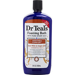 Dr. Teal's by Dr. Teal's Foaming Bath with Pure Epsom Salt Oat Milk & Argan -1000ml/34OZ for UNISEX