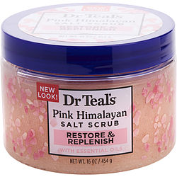 Dr. Teal's by Dr. Teal's Pink Himalayan Salt Scrub - Restore & Replenish with Pure Epsom Salt & Essential Oils -454g/16OZ for UNISEX