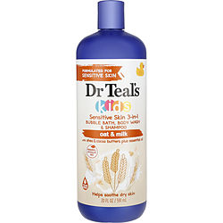 Dr. Teal's by Dr. Teal's Kids 3-in-1 Bubble Bath, Body Wash &amp; Shampoo Oat Milk with Shea Butter, Cocoa Butter, &amp; Essential Oil -591ml/20OZ for UNISEX