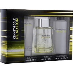 Kenneth Cole Reaction by Kenneth Cole EDT SPRAY 3.4 OZ & AFTERSHAVE BALM 3.4 OZ & ALL OVER BODY SPRAY 6 OZ for MEN