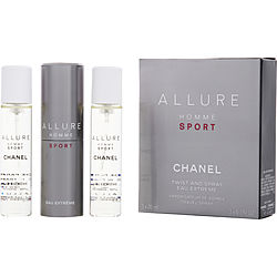 Allure Homme Sport Eau Extreme by Chanel 3 x EAU DE PARFUM SPRAY REFILL 0.68 OZ for MEN
